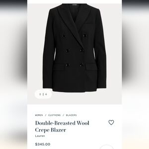 Lauren Ralph Lauren Double-Breasted Black Blazer